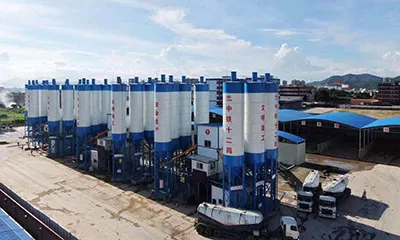 3 Sets of HZS180 Concrete Batching Plants for Guangzhou-Shantou Railway Project