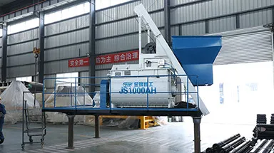 Twin Shaft Concrete Mixer with Skip Hoist